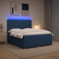 vidaXL LED boxspring posteľ s matracom Modrá 140 x 200 cm Látka