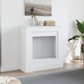 vidaXL Obloženie krbu biele 90x30x90 cm kompozitné drevo