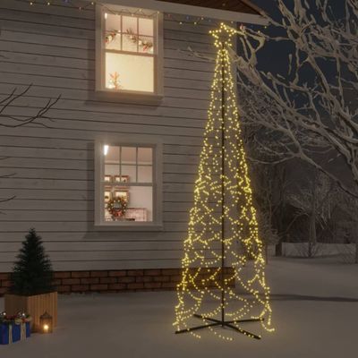 vidaXL Vianočný stromček kužeľ teplý biely 500 LED 100x300 cm
