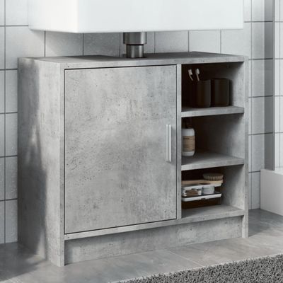vidaXL Skrinka pod umývadlo, betónovo sivá 63x30x54cm kompozitné drevo