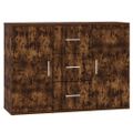 vidaXL Komoda dymový dub 91x29,5x65 cm spracované drevo