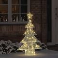 vidaXL Vianočný stromček 100 LED Teplá biela 120 cm Akryl