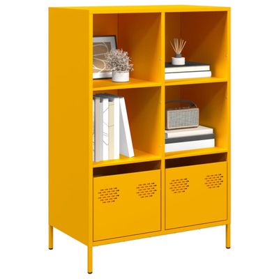 vidaXL Vysoká skrinka horčicovožltá 68x39x103,5 cm oceľ