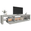 vidaXL TV skrinka s LED svetlami betónová sivá 215 x 36,5 x 40 cm