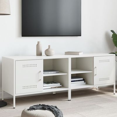 vidaXL TV skrinky 2 ks biele 68x39x50,5 cm oceľ