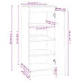 vidaXL Skrinka na topánky čierna 35x35x80 cm masívna borovica