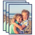 vidaXL Fotorámiky na stenu alebo stôl 3 ks modré 50x60 cm MDF