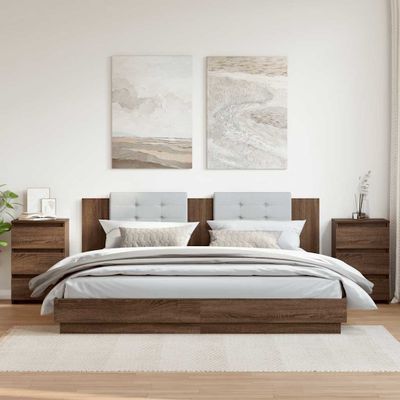 vidaXL Nočné stolíky 2 ks hnedý dub 40x35x62,5 cm spracované drevo