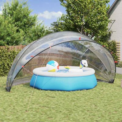 vidaXL Bazénový kopulovitý stan Priehľadná 592 x 590 x 275 cm PVC