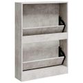 vidaXL Botník betónovo sivý 59x17x81 cm spracované drevo