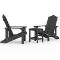 vidaXL Záhradná stolička Adirondack so stolíkom HDPE antracitová