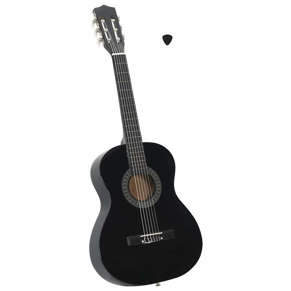 vidaXL Klasická gitara pre začiatočníkov a deti čierna 3/4 39"