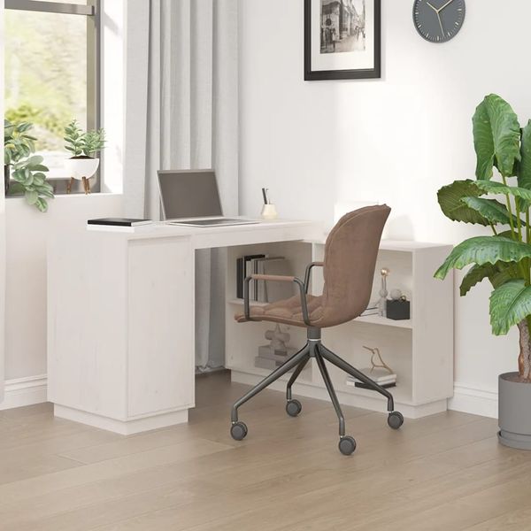 vidaXL Stolík biely 110x50x75 cm masívne borovicové drevo