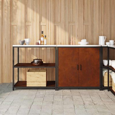vidaXL Kuchynský úložný set HATTEM 2 pcs Hrdzavý Oceľ