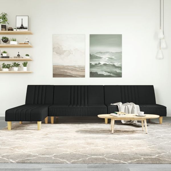 vidaXL Pohovka v tvare L čierna 255x140x70 cm látka