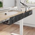 vidaXL Úložný box na káble pod stôl 2 ks Čierna 43 x 12 x 10 cm Oceľ