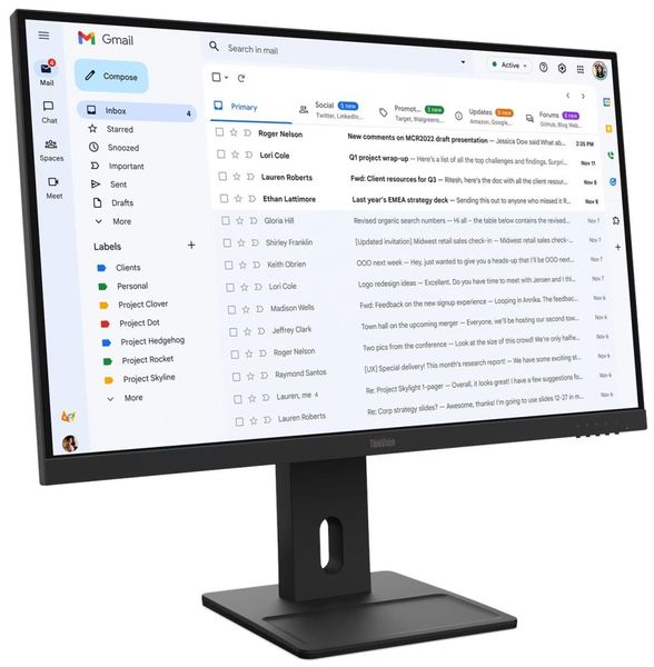 Lenovo ThinkVision/E27-40/27"/IPS/FHD/100Hz/4ms/Čierna/3R Monitor, 27", Full HD 1920×1080, IPS panel, 100Hz, HDMI, DisplayPort, VGA, ergonomický stojan, čierny