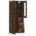 vidaXL Vysoká skrinka dymový dub 69,5x34x180 cm spracované drevo