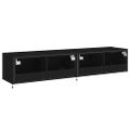 vidaXL TV nástenné skrinky s LED svetlami 2 ks čierne 80x35x31 cm
