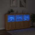 vidaXL Komoda s LED svetlami dub sonoma 181,5x37x100 cm