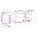 vidaXL TV skrinka 150 x 31 x 50 cm Čierna Kompozitné drevo