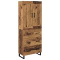 vidaXL Highboard 2 ks Staré drevo 69,5 x 34 x 180 cm