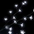 vidaXL Vianočný stromček 220 LED studené biele svetlo kvety čerešne 220 cm