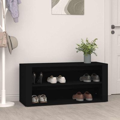 vidaXL Regál na topánky čierny 100x35x45 cm spracované drevo