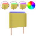 vidaXL Čelo postele s LED zelené 83x16x118/128 cm látka