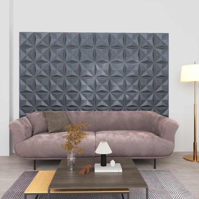 vidaXL Nástenné panely 12 pcs Origami Šedý 50 x 50 cm XPS Pena