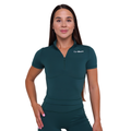 Dámske tričko Cropped Ignite Dark Green - GymBeam, veľkosť M, veľkosť oblečenia M