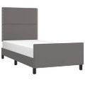 vidaXL Posteľný rám s čelom sivý 100x200 cm umelá koža