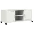 vidaXL TV skrinka biela 100,5x39x43,5 cm oceľ
