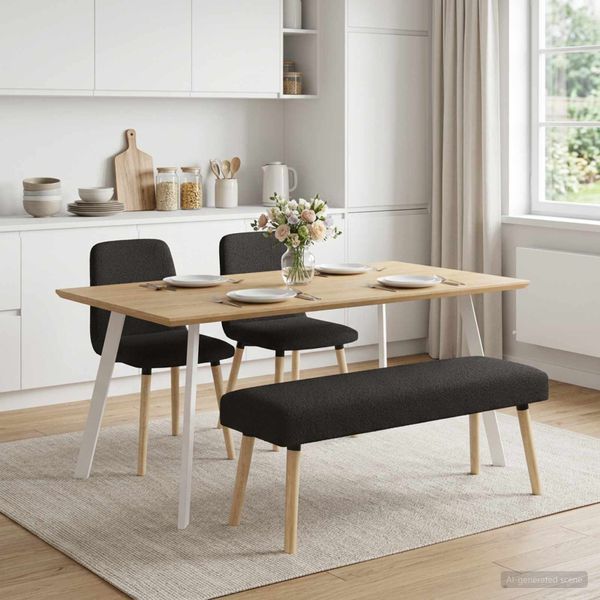 vidaXL lavička Jednofarebný Čierna 110 x 40 x 46 cm Bouclé