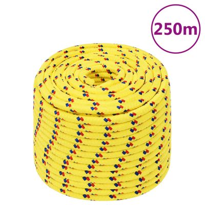 vidaXL Lodné lano žlté 14 mm 250 m polypropylén