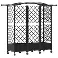 vidaXL Vyvýšený záhon s mriežkou a strechou Čierna 163 x 40 x 129 cm
