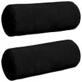 vidaXL Podložkové vankúše 2 pcs Čierna Ø 15 x 40 cm Mikrovlákno