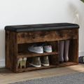 vidaXL Lavička na topánky dymový dub 82x32x45,5 cm kompozitné drevo