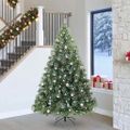 vidaXL Umelý vianočný stromček s 300 LED-i Zelená 240 cm PE a PVC