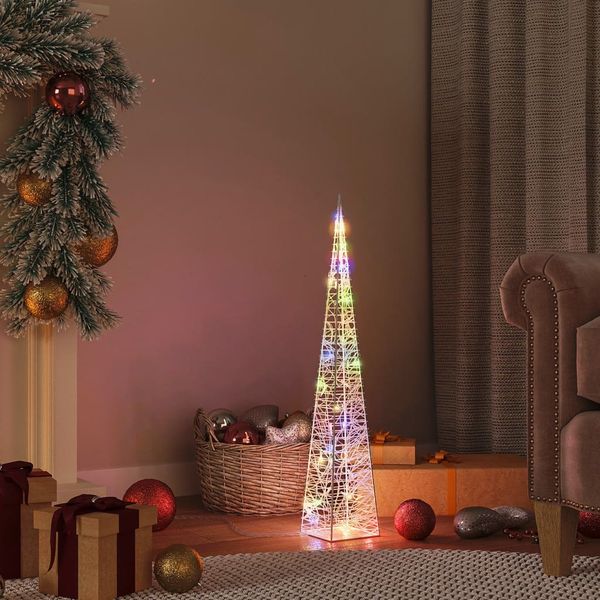 vidaXL Akrylový dekoratívny svetelný LED kužeľ, farebný 60 cm