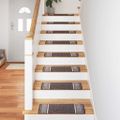 vidaXL Samolepiace schodové rohože 15 ks 65 x 21 x 4 cm Non-Slip Hnedá
