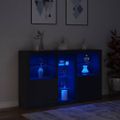vidaXL Komoda s LED svetlami čierna 162x37x100 cm