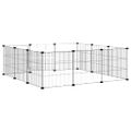 vidaXL 12-panelová klietka pre domáce zvieratá s dvierkami čierna 105x105x35 cm oceľová