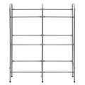 vidaXL Skladovací regál na 6 prepraviek strieborný 96x33x116 cm oceľ
