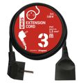 Predlžovací kábel EMOS P0113R spojka 3m, čierny / PVC / 1,5 mm2