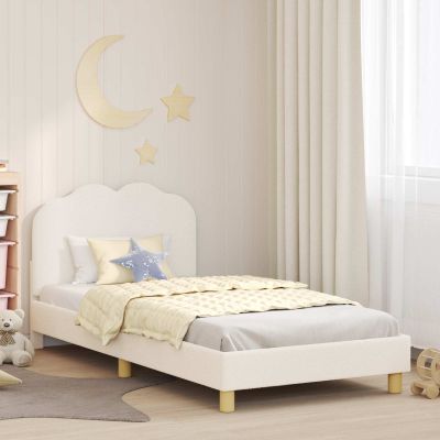 vidaXL Detský rám na posteľ s čelom Krémová 90 x 200 cm Bouclé