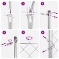vidaXL Reťazová brána s hrotmi 10 x 0,6 m Pozinkovaná oceľ Strieborná