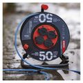 Predlžovací kábel EMOS P08550W na bubne 50 m / 4 zásuvky / modrý / PVC / 230 V / 1,5 mm2