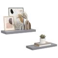 vidaXL Plávajúce nástenné police 2 ks, sivé 60x23,5x3,8 cm, MDF