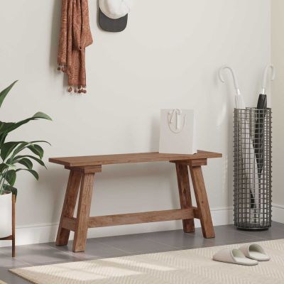 vidaXL lavička Prírodná 92 x 23,5 x 45,5 cm Mahagónový masív